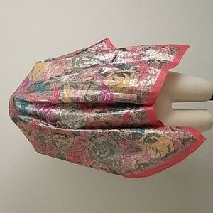 Vtg Scarf.Inda Rayon Metallic. 40x40